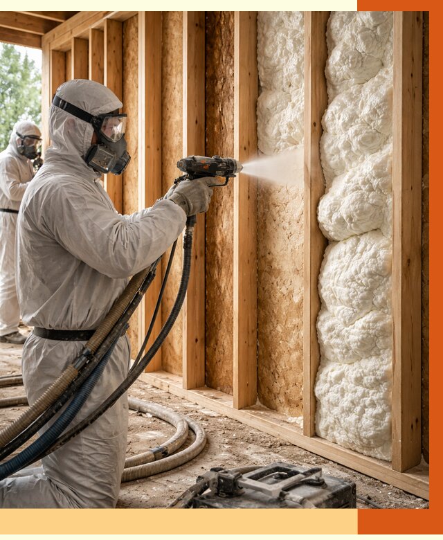 Утепление каркасного дома ППУ в Кунгуре от 2872 руб./м2 — работа под ключ | ТепломастерКнг