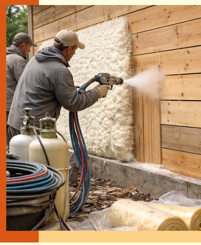 Утепление деревянного дома пенополиуретаном в Кунгуре