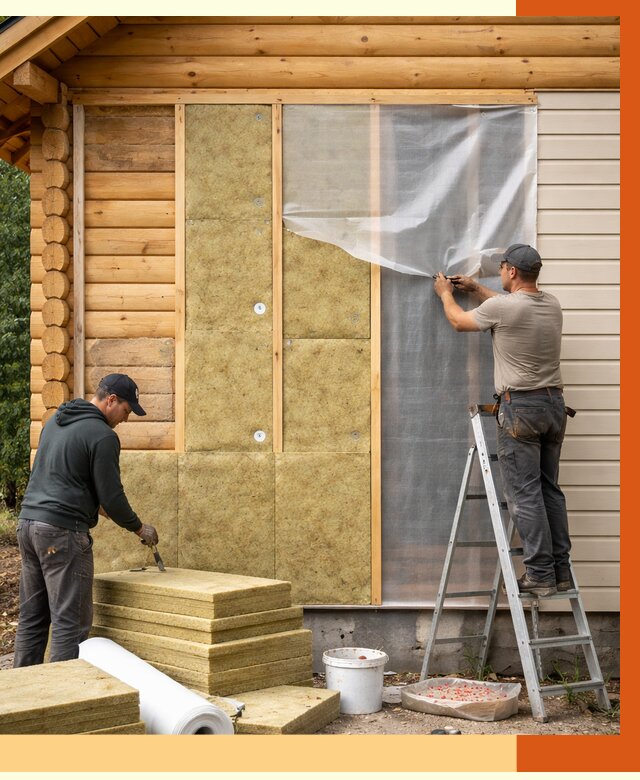 Утепление дома из бруса в Кунгуре от 3846 руб./м2 — работы под ключ | ТепломастерКнг