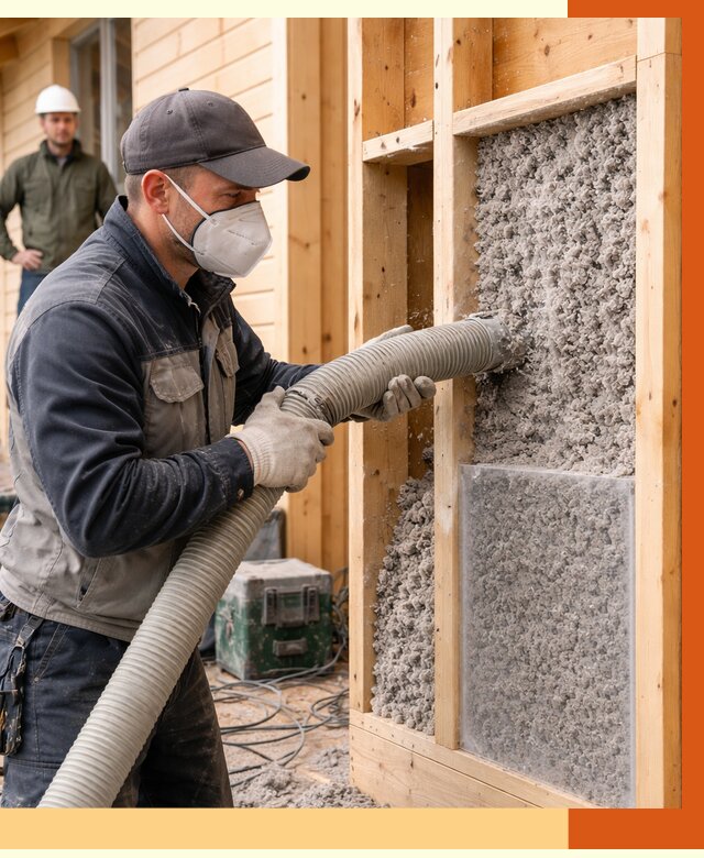 Утепление дома из бруса эковатой в Кунгуре от 1897 руб/м2 | ТепломастерКнг