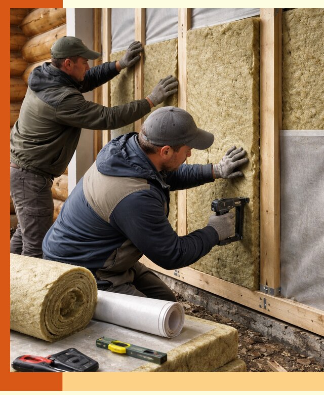 Утепление бревенчатого дома под ключ в Кунгуре