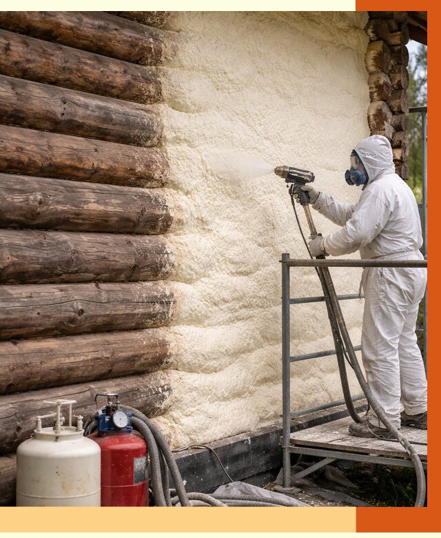 Утепление бревенчатого дома ППУ в Кунгуре под ключ от 6410 руб. | ТепломастерКнг