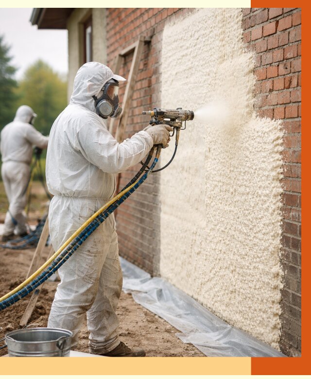 Утепление кирпичного дома ППУ в Кунгуре под ключ от 6666 руб. | ТепломастерКнг