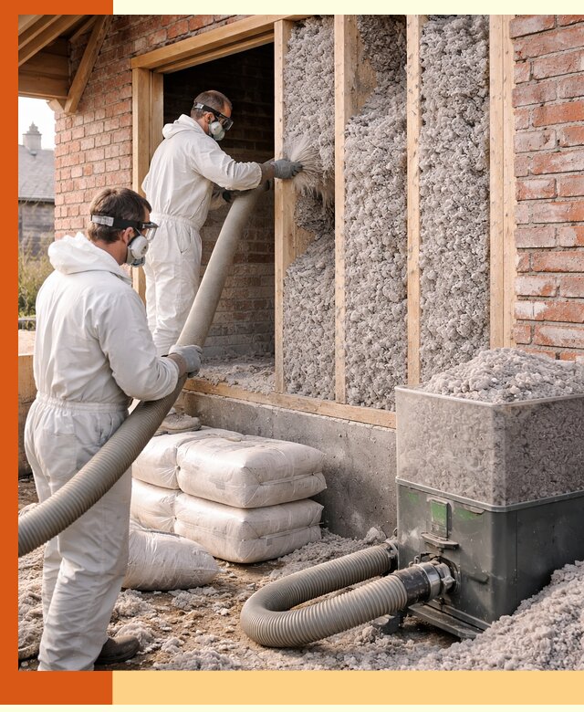 Утепление кирпичного дома эковатой в Кунгуре