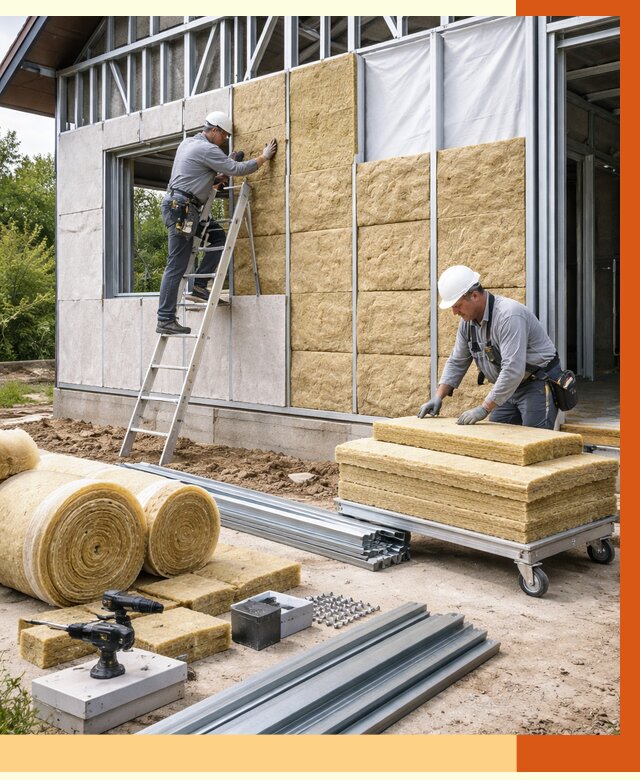 Утепление дома из ЛСТК в Кунгуре от 5333 руб./м² — профессионально | ТепломастерКнг