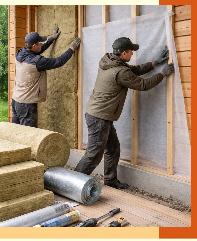 Утепление дома из двойного бруса в Кунгуре от 4923 руб./м² — ТепломастерКнг под ключ