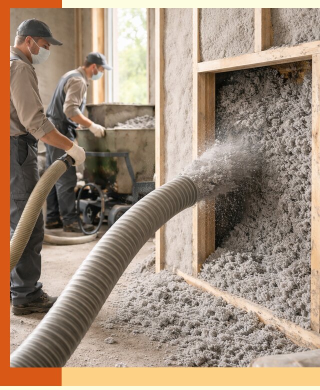 Утепление коттеджа эковатой в Кунгуре с гарантией качества