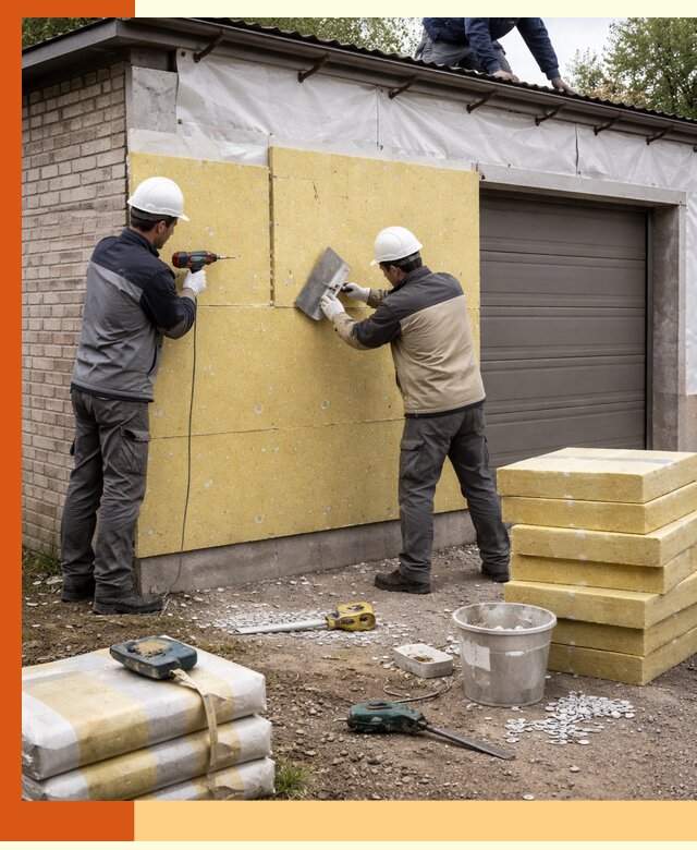 Утепление гаража снаружи в Кунгуре качественно и надёжно