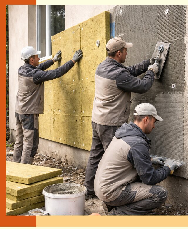 Утепление фасада под штукатурку в Кунгуре — энергоэффективная технология