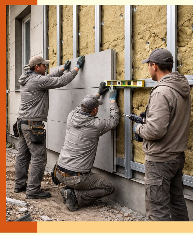 Утепление вентилируемого фасада под ключ в Кунгуре