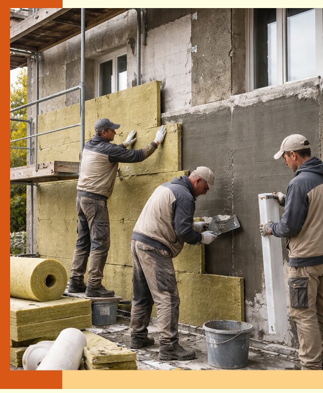 Утепление фасада зданий и домов в Кунгуре