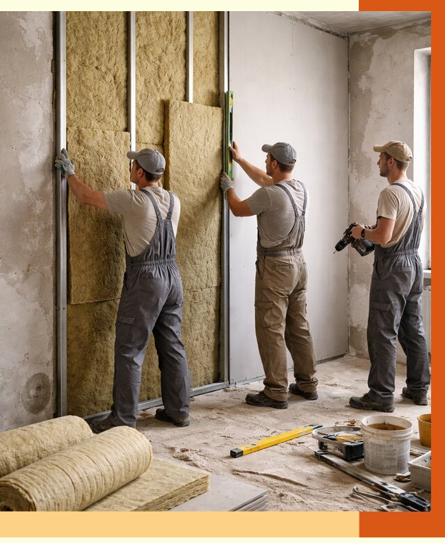 Утепление стен изнутри в Кунгуре от 2308 руб/м² под ключ | ТепломастерКнг