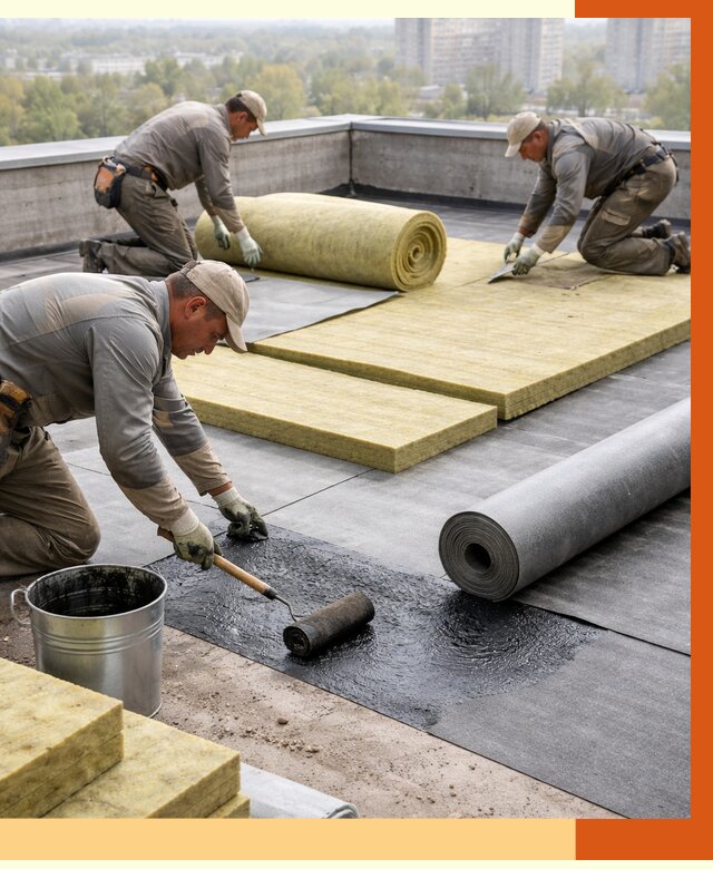 Утепление плоской крыши в Кунгуре от 7384 руб./м2 под ключ | ТепломастерКнг
