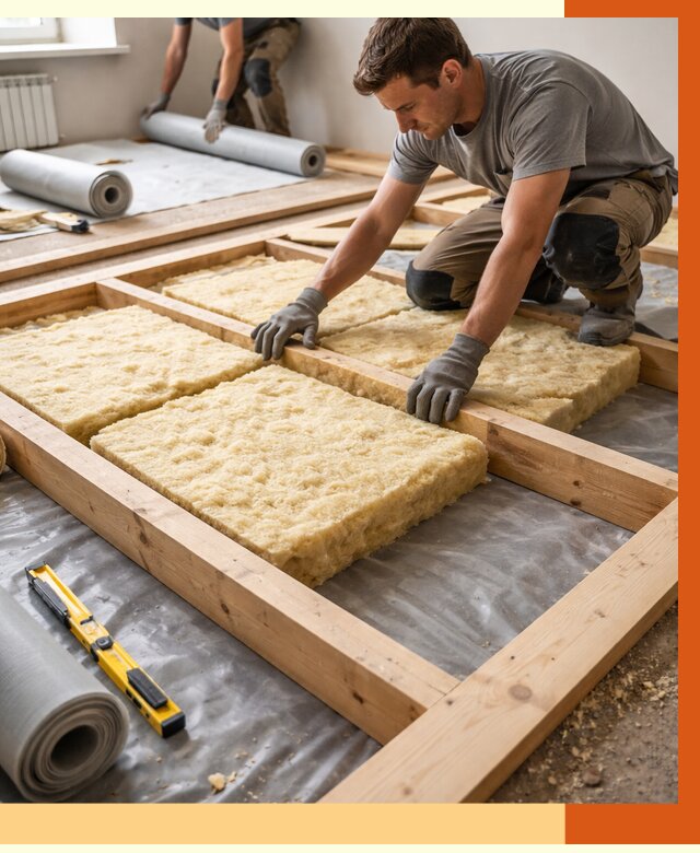 Утепление деревянного пола в Кунгуре от 1538 руб./м2 под ключ | ТепломастерКнг