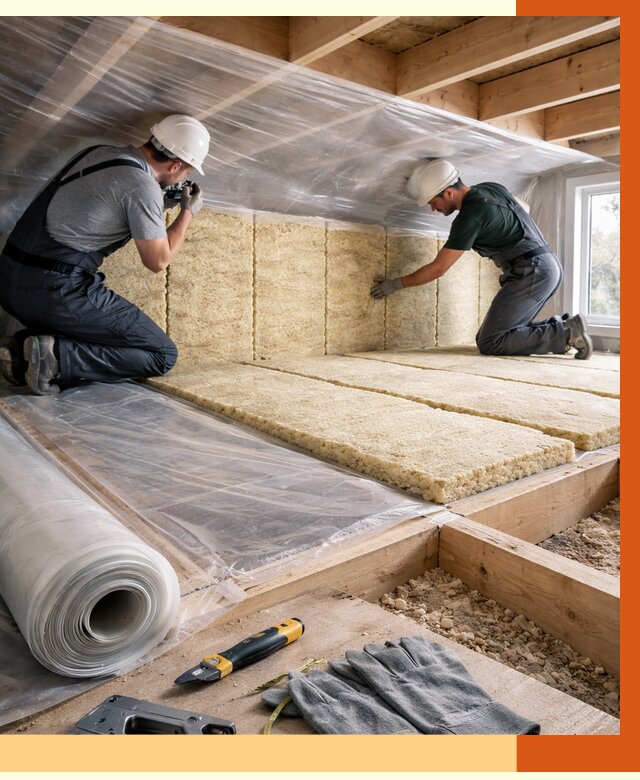 Утепление перекрытий в Кунгуре от 2923 руб/м2 — утепление межэтажных и чердачных | ТепломастерКнг