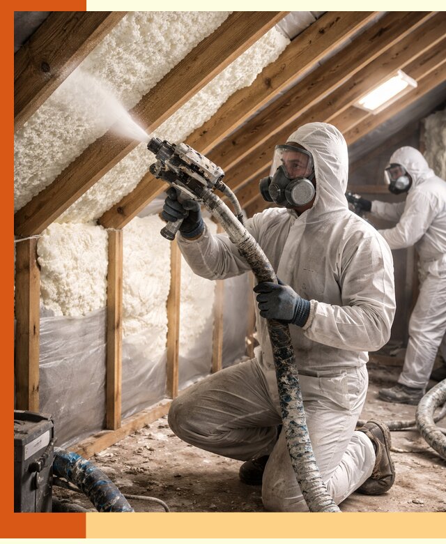 Утепление чердака пенополиуретаном (ППУ) в Кунгуре