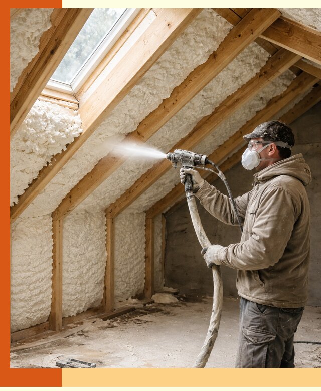 Утепление мансарды ППУ в Кунгуре быстро и надежно