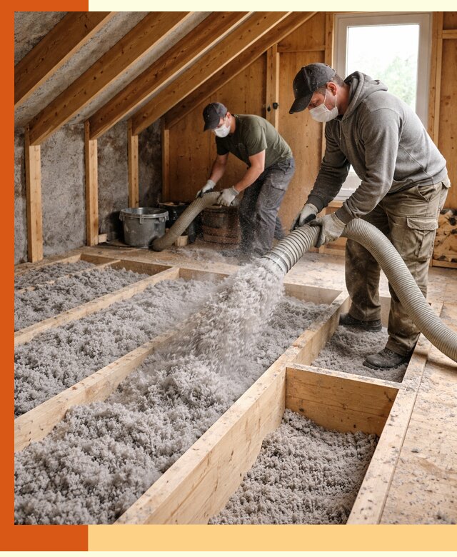 Утепление мансарды эковатой в Кунгуре с гарантией качества