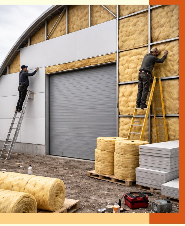 Утепление ангара пенополиуретаном в Кунгуре от 7384 руб./м² — комплекс от ТепломастерКнг