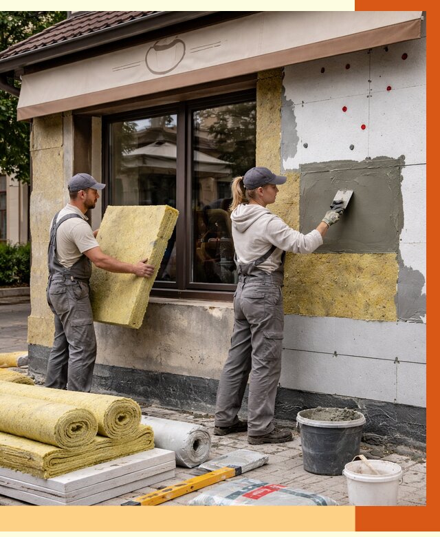 Утепление кафе в Кунгуре от 4308 руб/м2 — комплексно под ключ | ТепломастерКнг