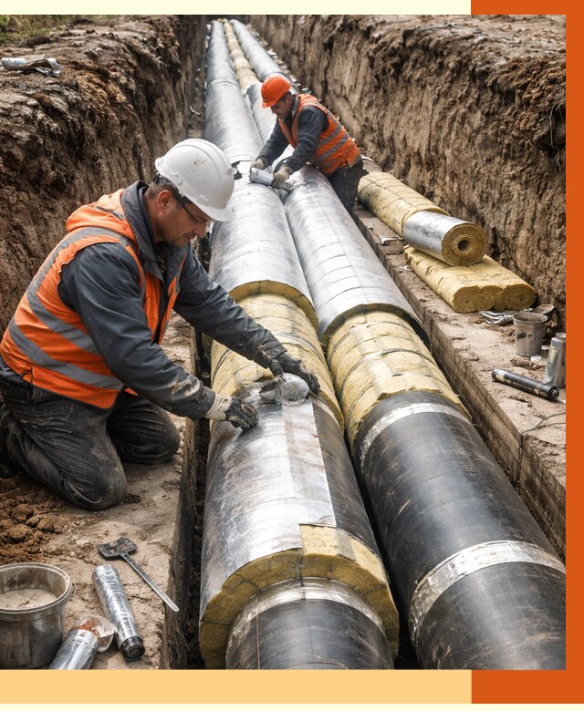 Утепление теплотрассы в Кунгуре от 4615 руб./м2 — ппу и комплексная изоляция | ТепломастерКнг