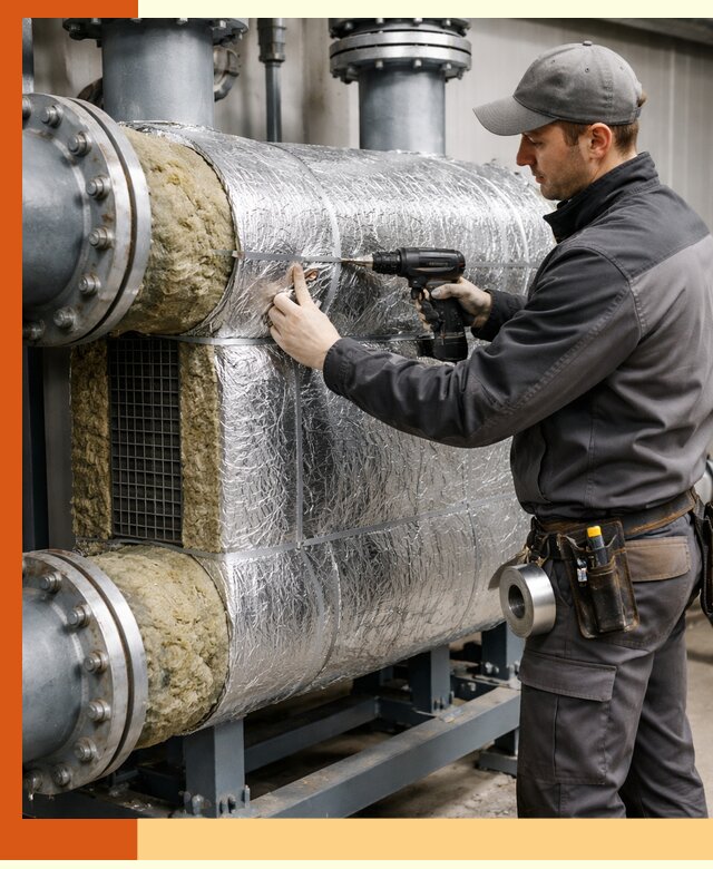 Утепление теплообменника в Кунгуре — профессиональная теплоизоляция оборудования