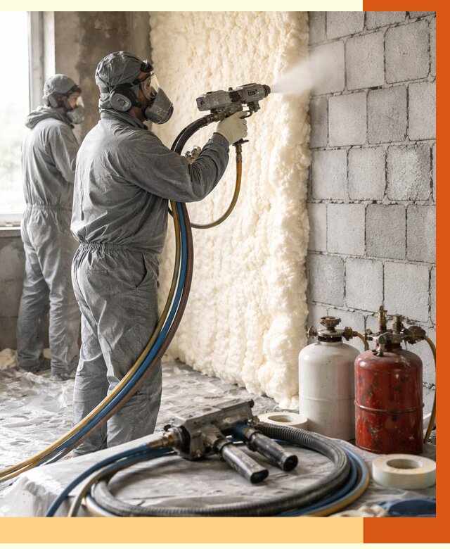 Утепление блочной стены ППУ в Кунгуре от 4359 руб./м² — ТепломастерКнг