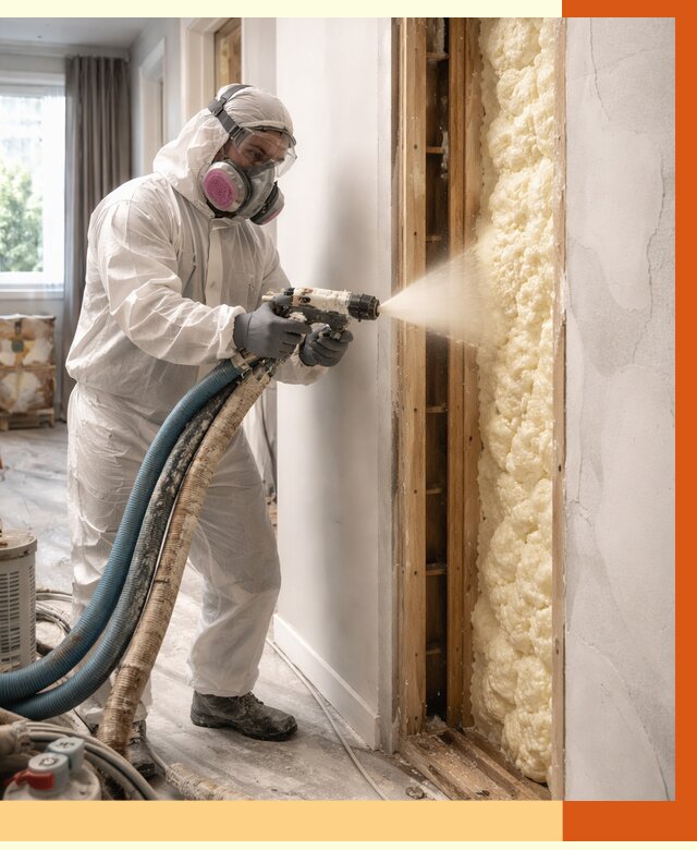 Межстеновое утепление ППУ в Кунгуре от 2820 руб/м2 — межстенное утепление под ключ | ТепломастерКнг