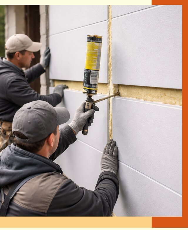 Утепление сэндвич панелей ППУ в Кунгуре от 4308 руб. за м2 | ТепломастерКнг