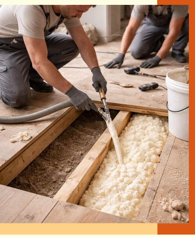 Заполнение пустот пола в Кунгуре от 2769 руб. — утепление пустот пола под ключ | ТепломастерКнг