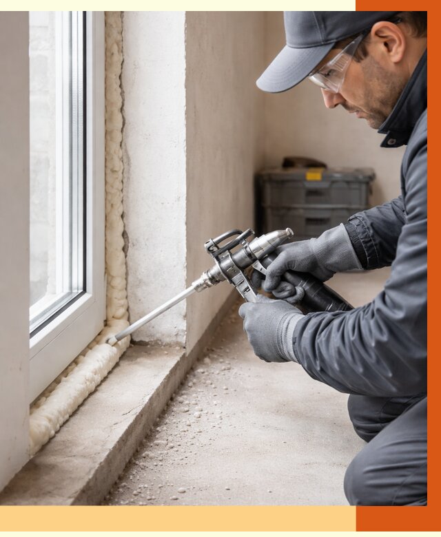 Герметизация стыков ППУ в Кунгуре от 1692 руб. за м2 — утепление примыканий под ключ | ТепломастерКнг