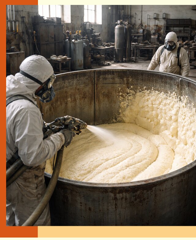 Заливка ппу в емкости с полной изоляцией и герметизацией в Кунгуре