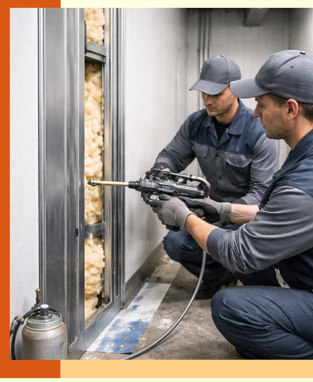 Заполнение пустот холодильных панелей в Кунгуре специализированной пеной