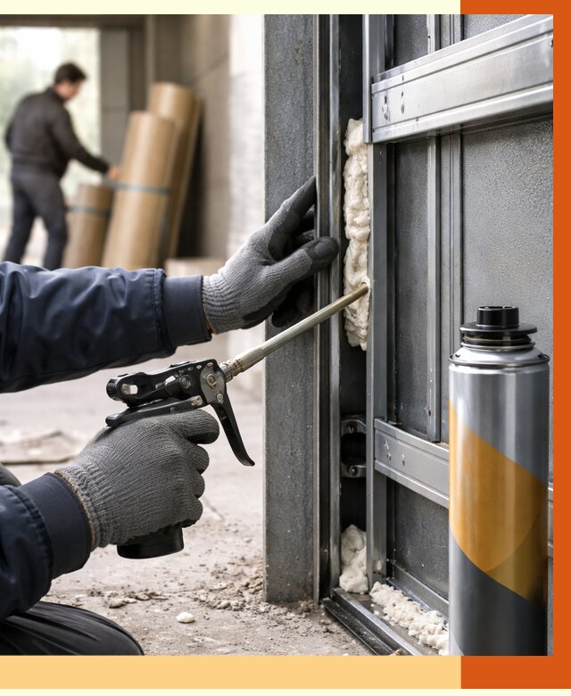 Заполнение пустот ворот в Кунгуре от 4615 руб. — заливка ППУ, утепление под ключ | ТепломастерКнг