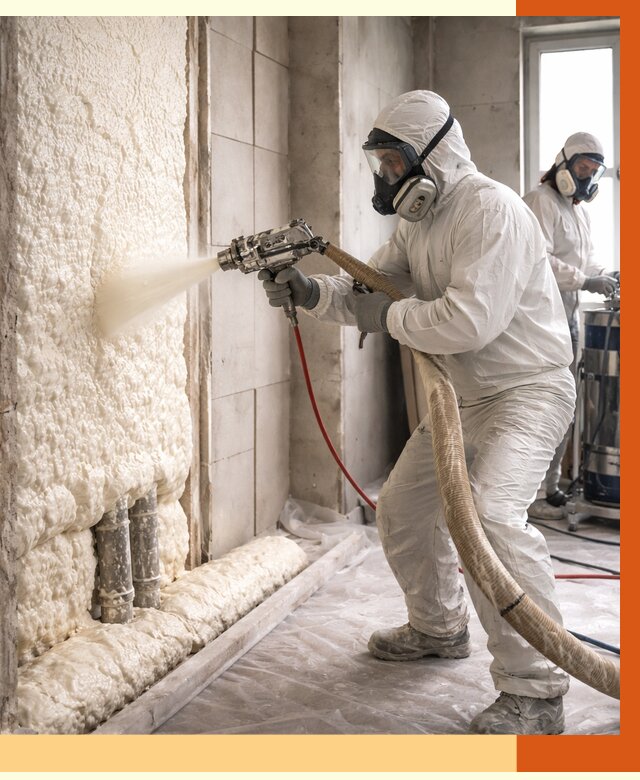 Напыление пенополиуретана в Кунгуре от 7692 руб./м2 — услуги и монтаж ППУ | ТепломастерКнг