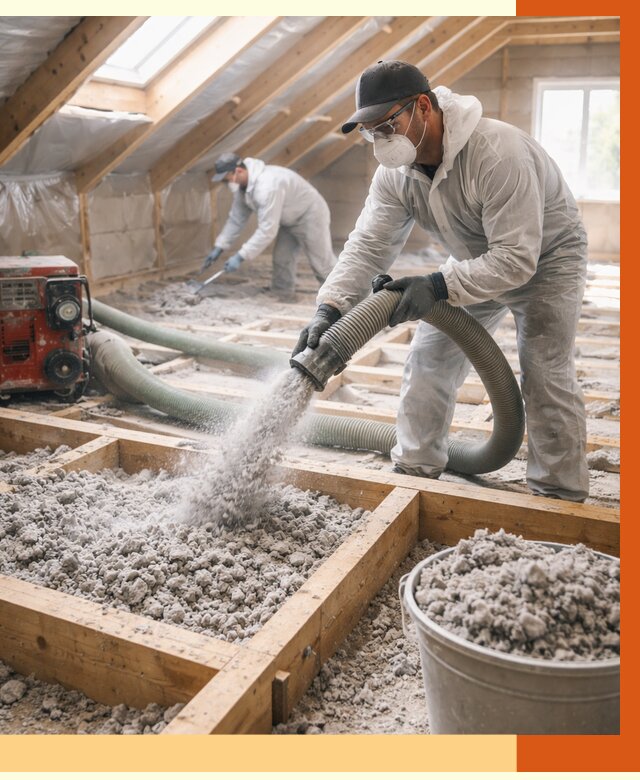 Утепление эковатой в Кунгуре от 3026 руб./м2 — монтаж и задувка | ТепломастерКнг