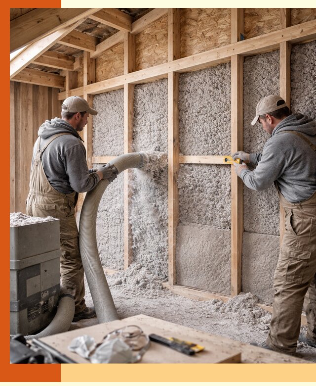 Утепление эковатой стен, потолков и перекрытий в Кунгуре