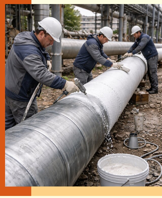 Утепление теплотрассы жидкой теплоизоляцией в Кунгуре