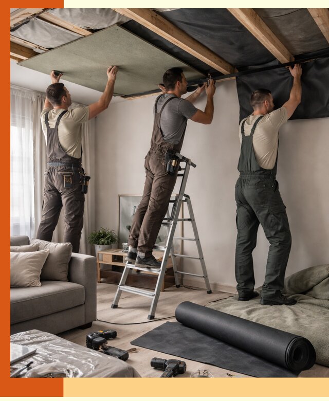 Шумоизоляция потолка в Кунгуре — профессиональное устранение шумов