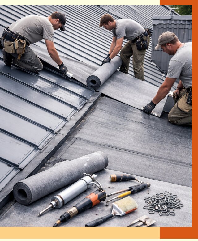 Гидроизоляция металлической кровли полимочевиной в Кунгуре от 8718 руб. | ТепломастерКнг