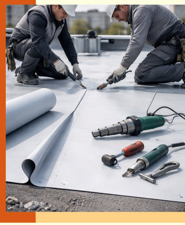 Гидроизоляция мембранной кровли в Кунгуре: монтаж и ремонт быстро