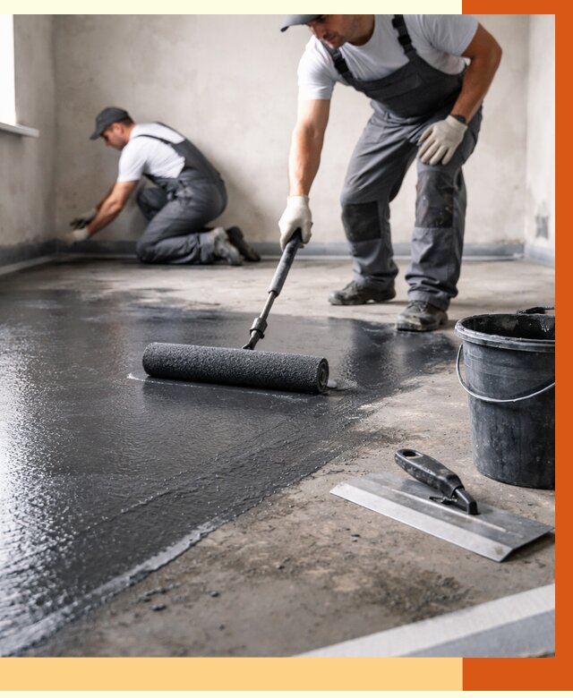 Профессиональная гидроизоляция пола в Кунгуре от 8718 руб. под ключ | ТепломастерКнг