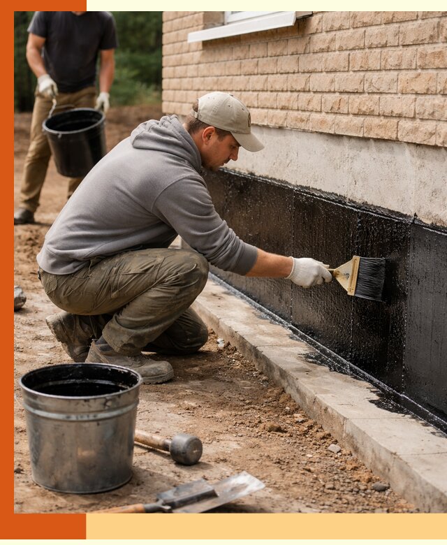 Гидроизоляция цоколя домов и зданий в Кунгуре эффективными методами