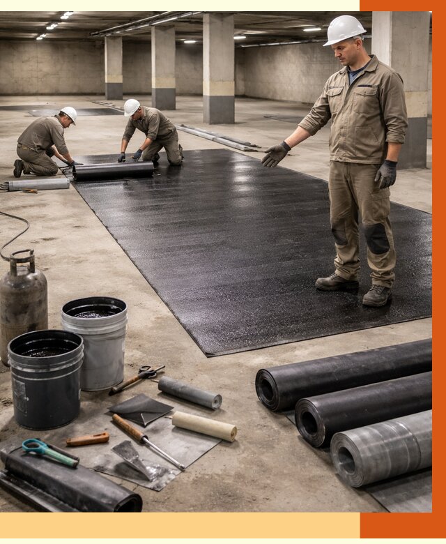 Гидроизоляция паркинга в Кунгуре от 1231 руб/м² — профессиональная защита | ТепломастерКнг