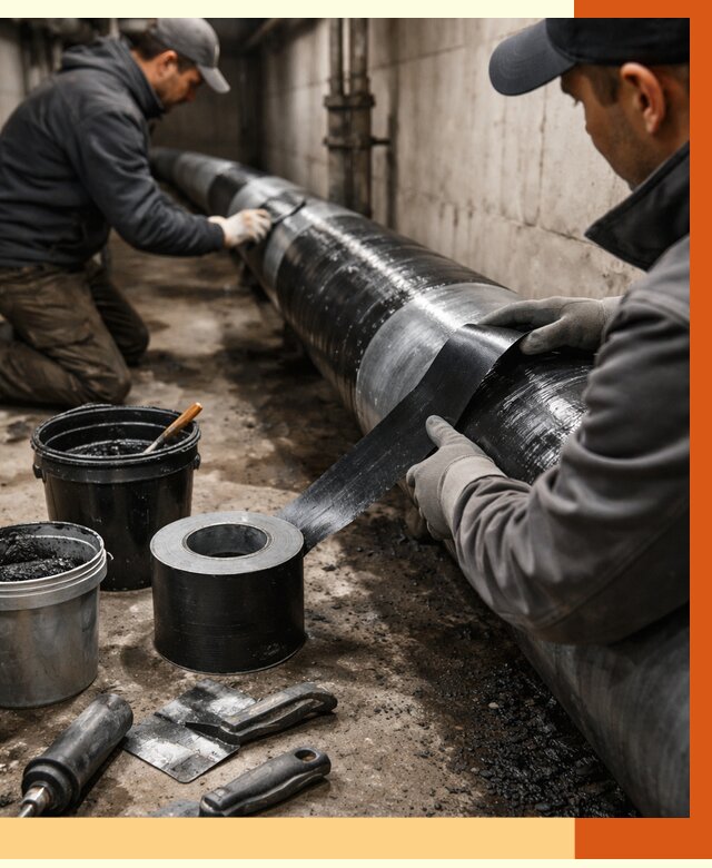 Гидроизоляция труб в Кунгуре от 2564 руб. — профессиональная герметизация | ТепломастерКнг