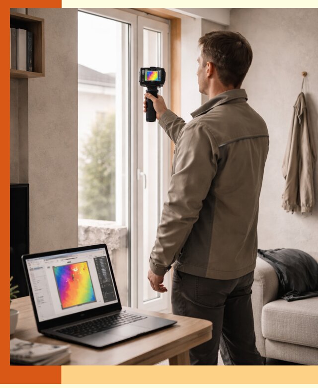 Тепловизионное обследование квартиры в Кунгуре для поиска утечек тепла