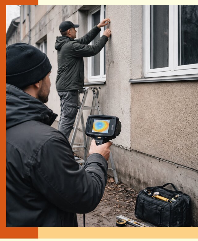 Тепловизионное обследование фасада в Кунгуре для выявления дефектов