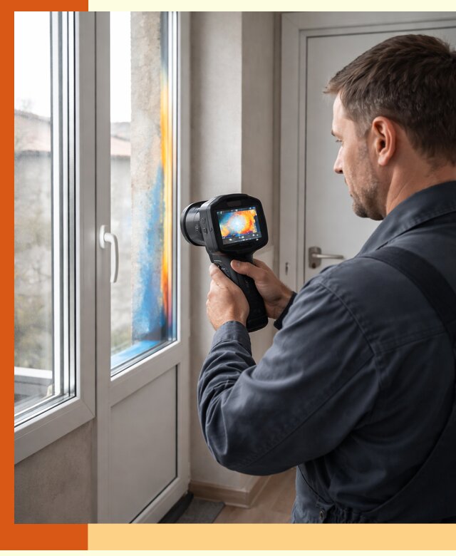 Тепловизионное обследование окон и дверей в Кунгуре