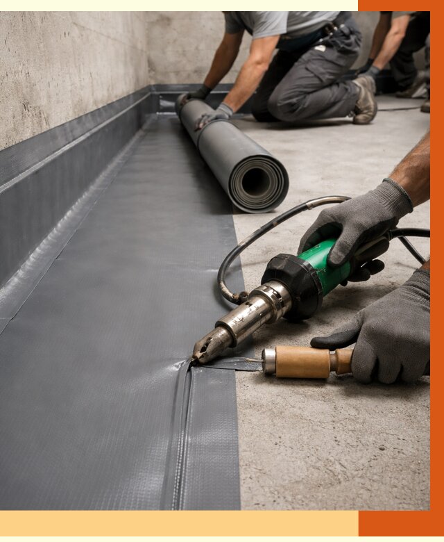 Монтаж гидроизоляционной мембраны в Кунгуре от 1020 руб/м2 | ТепломастерКнг